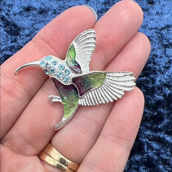 Colorful Hummingbird Bird Pin - Picture 3 of 5